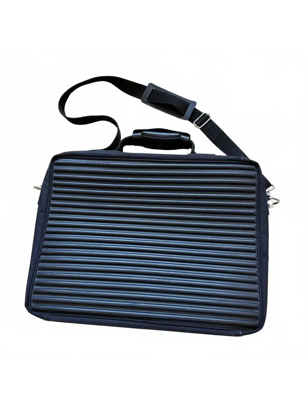 Vintage 90s Mandarina Duck Tank Briefcase Shoulder Bag Business Travel Rib Black